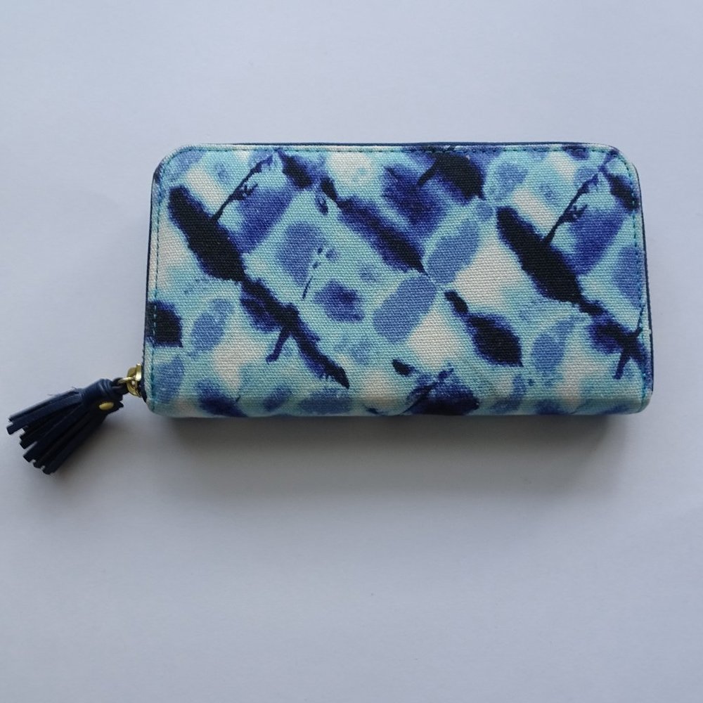 Indigo Blue Canvas Tie Dye Wallet